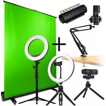 Streamplify voogedastuse täielik komplekt V2 - CAM, MIC, Light 10, Light 14, SCREEN LIFT, HUB CTRL7