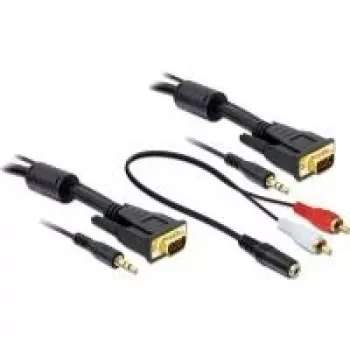 Video kaabliadapter DeLOCK 84453 3m VGA D-Sub + 3.5mm Must