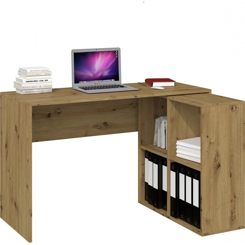 Sirge ristkülikukujuline arvutilauaplaat BIURKO PLUS ARTISAN, puitlaastplaat, 1200×500×760 mm, tammevärvi