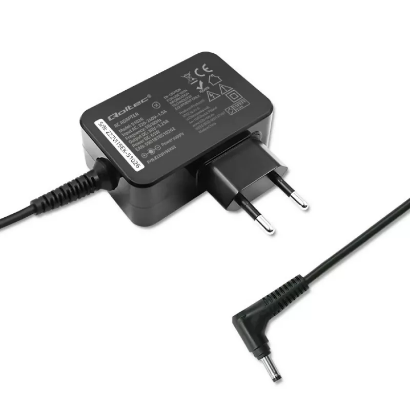Qoltec 51026 toiteadapter/inverter Sise-/välikasutuseks 65 W Must