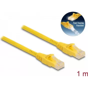 Delocki paranduskaabel - RJ-45 (M) RJ-45 (M) külge - 1 m - 6,1 mm - UTP - CAT 6a - halogeenivaba, kiirjälitus - kollane