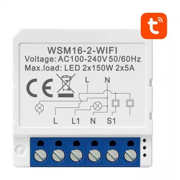 Nutika lüliti moodul Avatto WSM16-W2 WiFi kaugjuhtimine, ühe kanaliga relee koduseks automatiseerimiseks