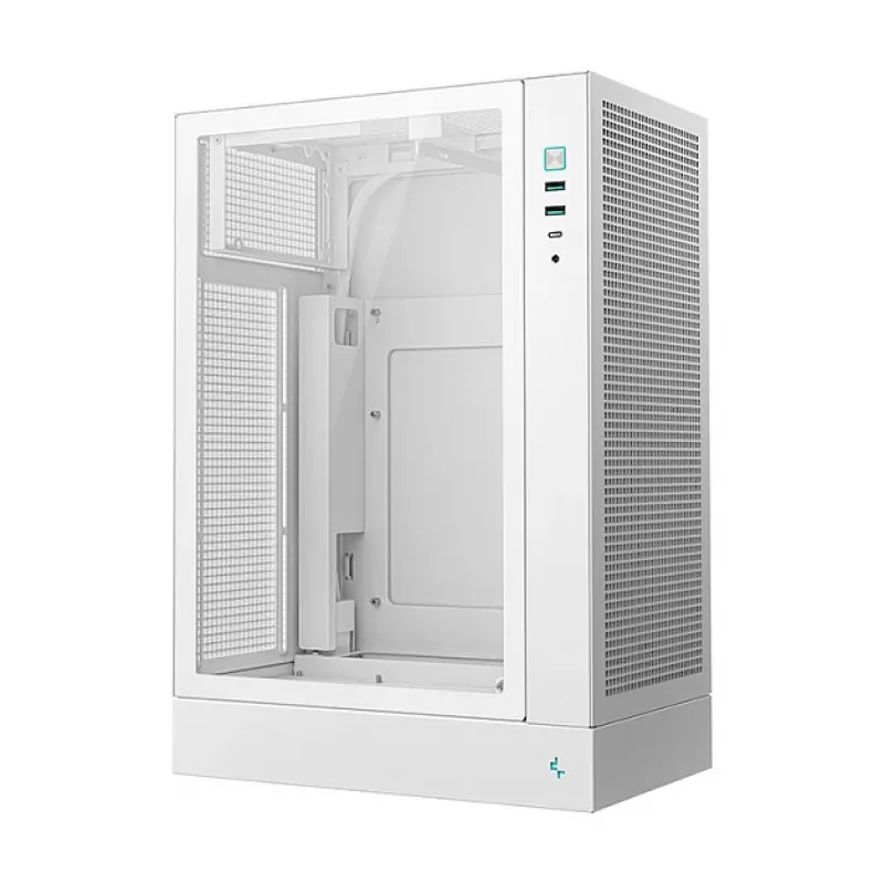 DeepCool CH170 PLUS WH Midi Tower arvutikorpus — valge, karastatud klaas, toetab micro ATX/mini-ITX, GPU kuni 34,2 cm, CPU jahuti kõrgus 164 mm