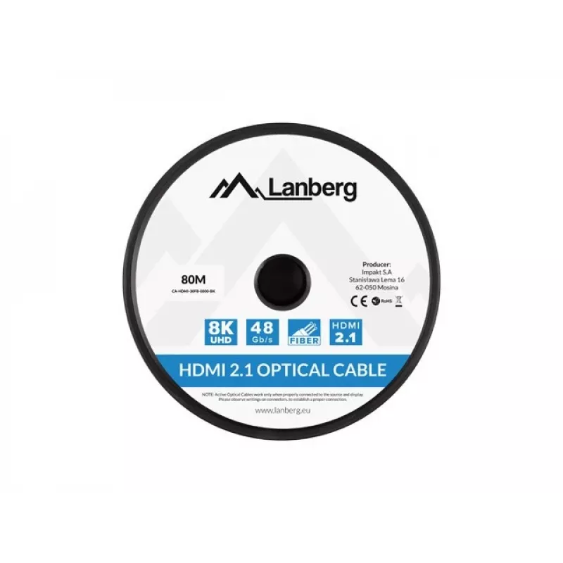 HDMI KAABEL M/M V2.1 80M 8K MUST OPTILINE AOC LANBERG