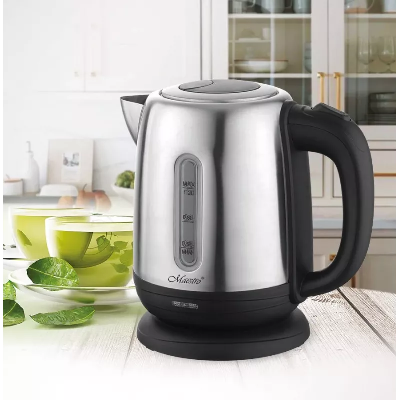 Elektriline veekeetja Maestro MR-027 1.2 L 1630 W roostevaba teras, katlakivivastane filter, veetaseme indikaator