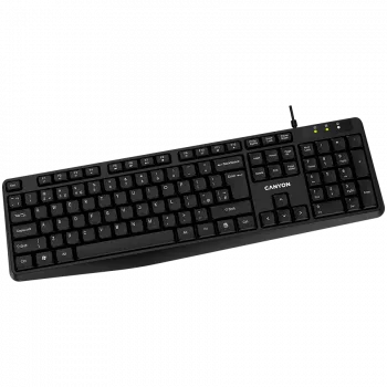 Juhtmega klaviatuur CANYON KB-1 UK paigutusega must