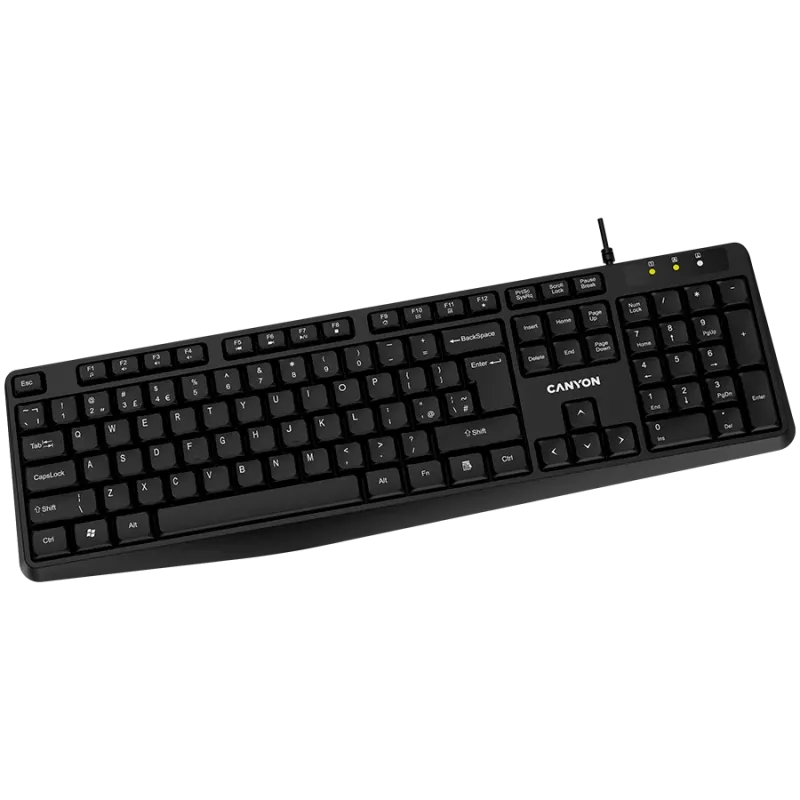 Juhtmega klaviatuur CANYON KB-1 UK paigutusega must