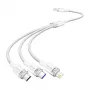 USB 2.0 A kuni 3-ühes 6A kaabel Vention CTRWG 1,5 m valge