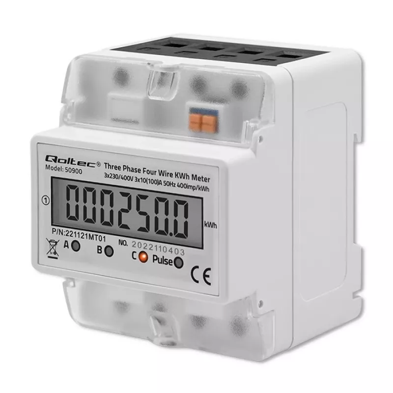 Kolmefaasiline elektrooniline energiaarvesti QOLTEC 50900 400V LCD 4P