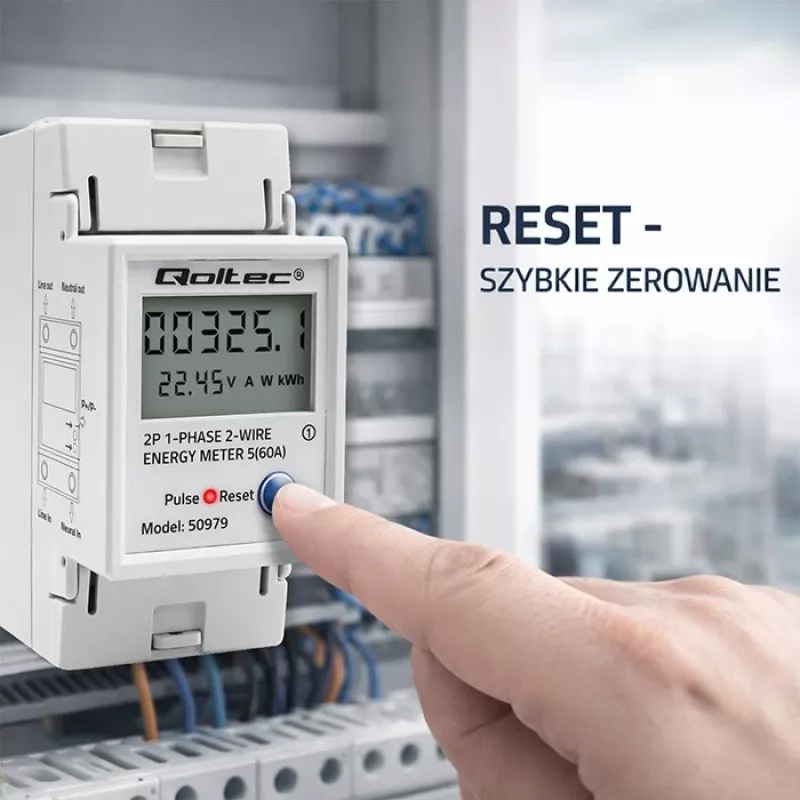 Energiaarvesti QOLTEC Ühefaasiline DIN-liistule 230V (MPN 50979)