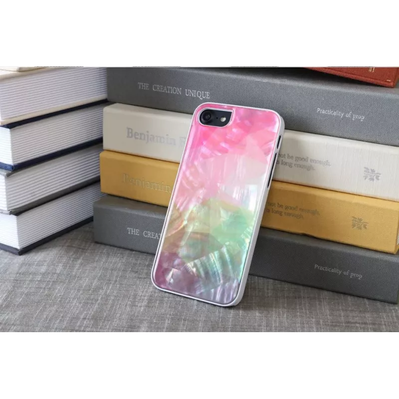 iKinsi kaitseümbris Apple iPhone 8/7-le – vee-lille muster, valge