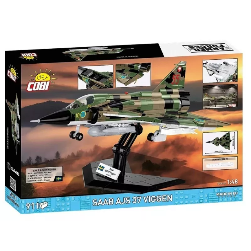 Ehituskomplekt Cobi Blocks Saab AJS 3 Viggen 911 tk mudelikomplekt, 911 osa