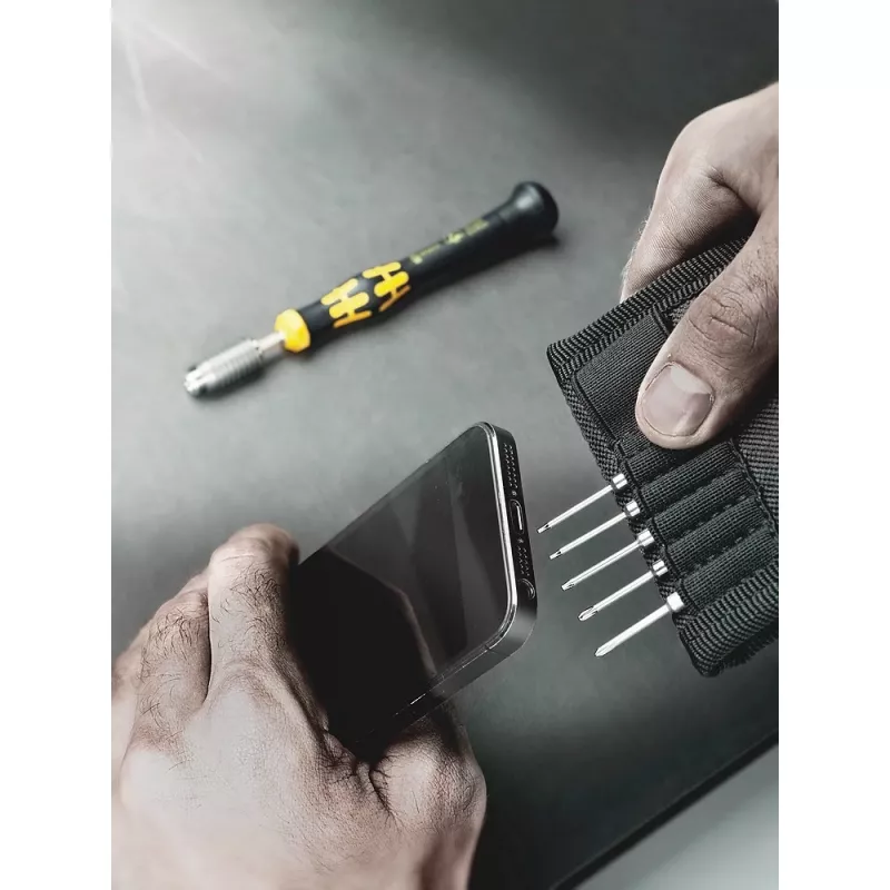 Kombineeritud kruvikeeraja Wera ESD/11 SB – 1 tk, Torx/Phillips/Cross/Lamedad otsad, plastist käepide (must/kollane)