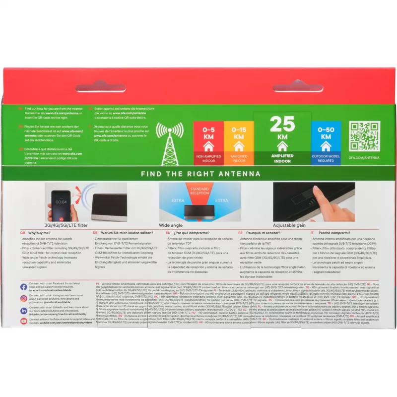 Siseantenn One For All SV 9385 DVB-T DVB-T2 Must