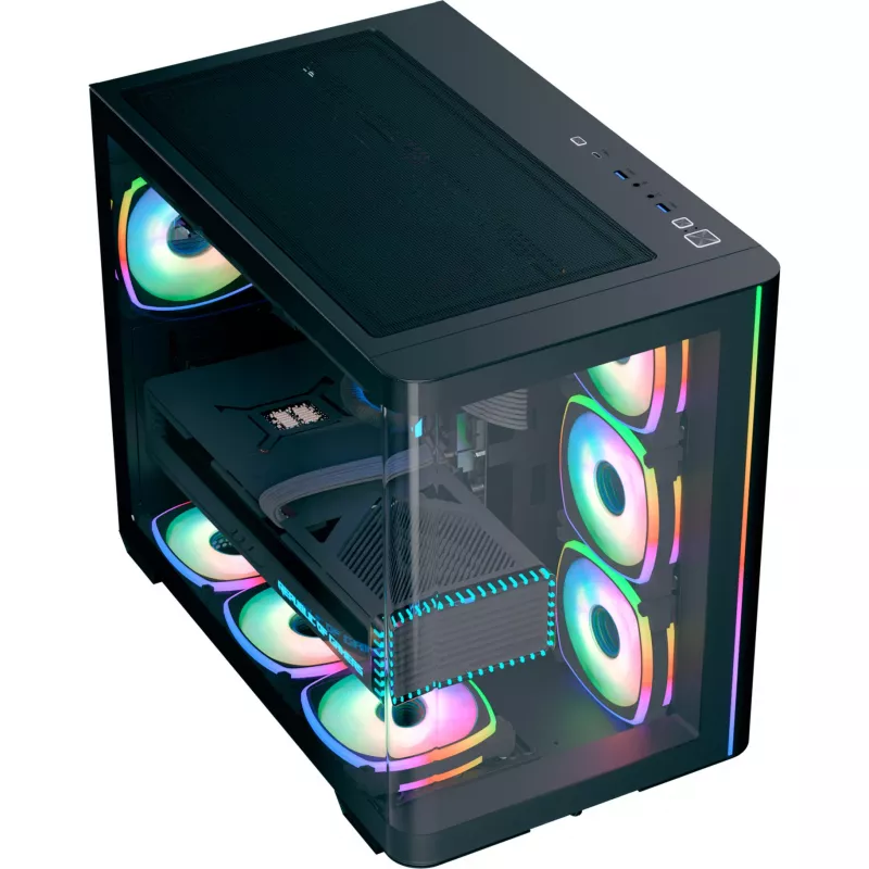 Tornarvuti korpus AEROCOOL P500C EVO-G-BK-v1 kahe karastatud klaasist küljepaneeliga, must