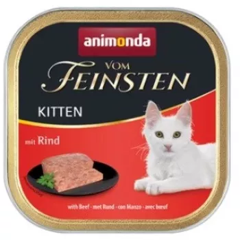 Märg kassitoit Animonda Vom Feinsten kassipoegadele veiselihaga 100 g alusel, teraviljavaba, soja- ja gluteenivaba