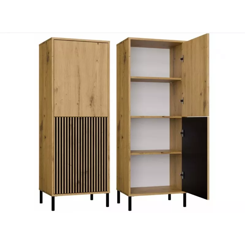 KAMARO 2DK õhuke/GŁ tamm ARTISAN DISPLAY CABINET