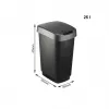 rotho Twist 25 L ristkülikukujuline polüpropüleenist säilituskonteiner — 25 L, 476×333×252 mm, must