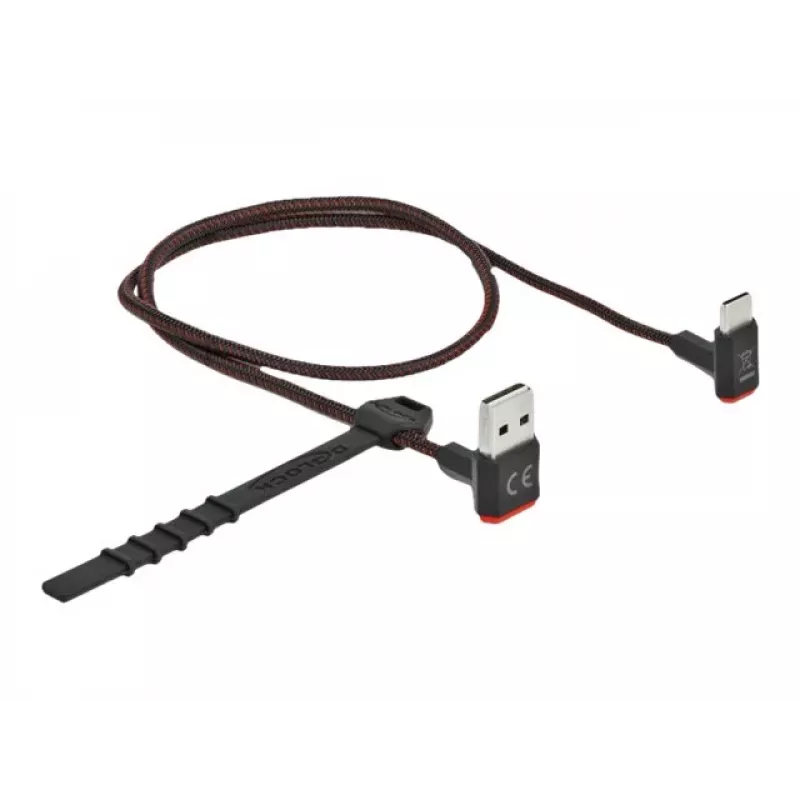 USB-kaabel DeLOCK EASY-USB 2.0 Type-A-pistik USB-C isasele nurgeline 0,5 m must
