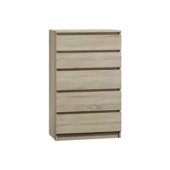 Kummut Top e shop M5 SONOMA — 5 sahtlit, tammeviimistlus, 700×400×1120 mm, puitlaastplaat