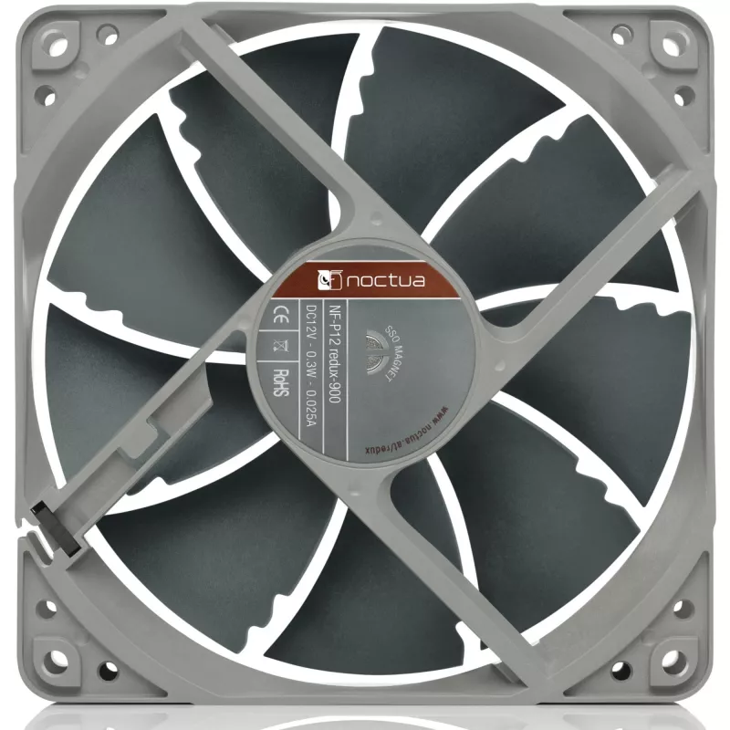 Noctua ventilaator NF-P12 REDUX-900 — 120×25 mm, 900 p/min, 12 V, 92,3 m³/h, 19,8 dB