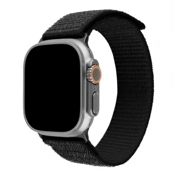 Asendusnailonrihm FIXED Sporty Strap Fixed FIXNST2-1029-BK Apple Watch Ultra 49mm, must, 160–210 mm pikkus