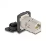 DeLOCK 67061 D-tüüpi RJ45 Cat.6A STP sisseehitatud sidur kaitsekorgiga, IP66