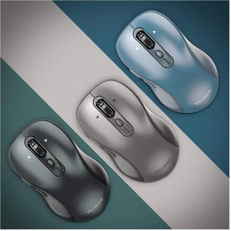 Juhtmevaba hiir YENKEE YMS2010BE kaherežiimiline ergonoomiline, 2,4 GHz USB vastuvõtja + Bluetooth 5.1, 4-astmeline DPI 1000–3200, 6 nuppu