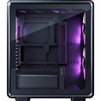 PC Case Cooler Master MasterFrame 500 Mesh Midi Tower — Must, läbipaistva küljega, toetab ATX/EATX, 2x200mm ees, 1x120mm taga