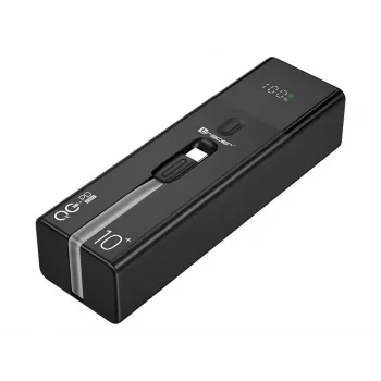Kaasaskantav akupank TRACER Quant 10000 mAh Li-Ion, PD ja QC3.0, 3 porti (2×USB-C, 1×USB-A), 100W, must