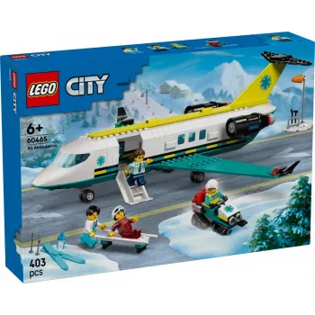 LEGO City päästelennuk 60465 – väike päästelennuki ehituskomplekt, 403 detaili, 4 minifiguuri, vanusele 6+