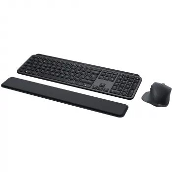 Logitech MX Keys S Combo klaviatuur, hiir kaasas, kontor, RF-juhtmevaba + Bluetooth, QWERTZ, Šveitsi, grafiit