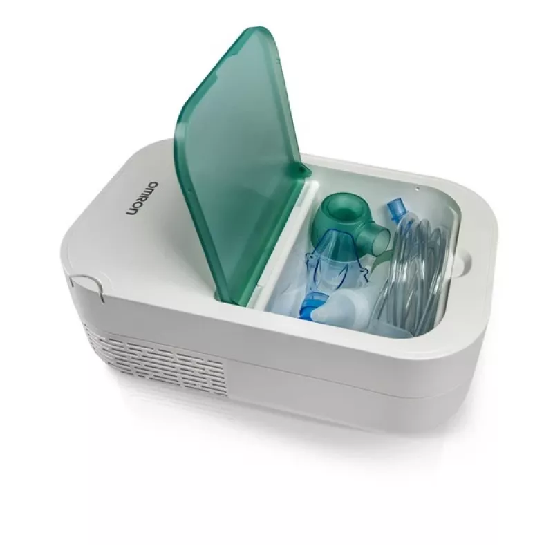 Lauapealne nebulisaator Omron NE-C301-E – vahelduvvoolutoitel, 12 ml maht, laste mask ja huulik, valge
