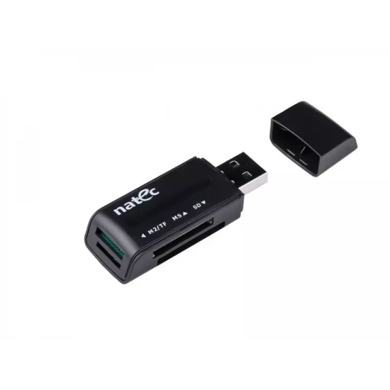 Natec MINI ANT 3 USB 2.0 kaardilugeja (SD, SDHC, MMC, M2, microSD), must (NCZ-0560)
