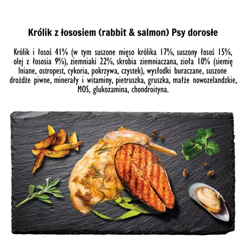 PAKA ZWIERZAKA Küülik lõhega M – kuiv koeratoit – 9 kg