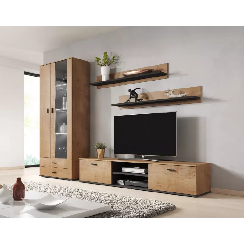 Cama set of two shelves 125cm SOHO lefkas oak/Must