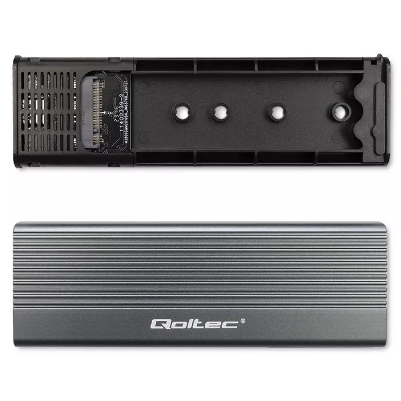 Qoltec korpus M.2 SATA (NGFF) SSD-kettale, USB-C