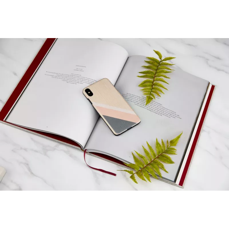 Nutitelefoni ümbris man and wood iPhone XS Maxile — roosa ülikond, must