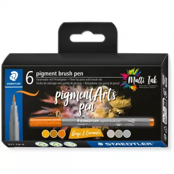 Brush Pen Staedtler Pigment Arts halls & Caramels 6 tk