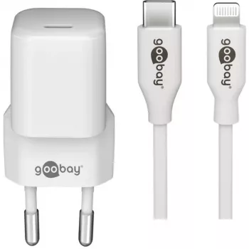 Apple Lightning / USB-C PD laadimiskomplekt 30 vatti, laadija valge, 1-meetrine kaabel, PD