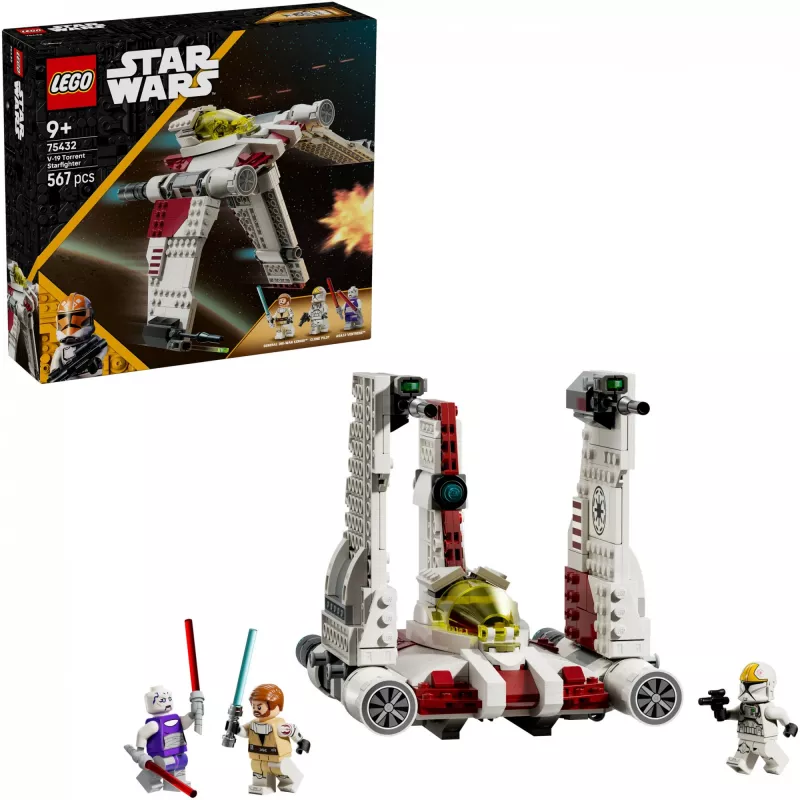 LEGO Star Wars V-19 Torrent Fighter 75432 ehituskomplekt — 567 tk, 3 minifiguuri, väljapaneku- ja mängumudel