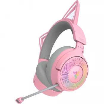 Razer Kraken Kitty V3 Pro - Quartz kõrvaklapid, juhtmega ja juhtmevaba, peavõru, mängimiseks, USB Type-A, Bluetooth, roosa