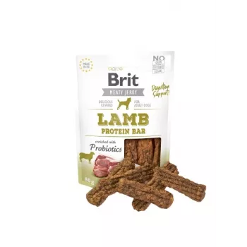 Koerte maiused Brit Jerky Snack Lamb 80 g — suhkruvaba, täiskasvanud koertele, kotike