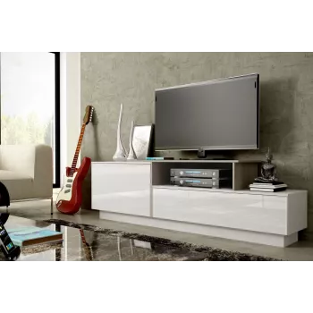 Cama TV-kapp SIGMA 3 180 valge/valge läikiv + sonoma tamm