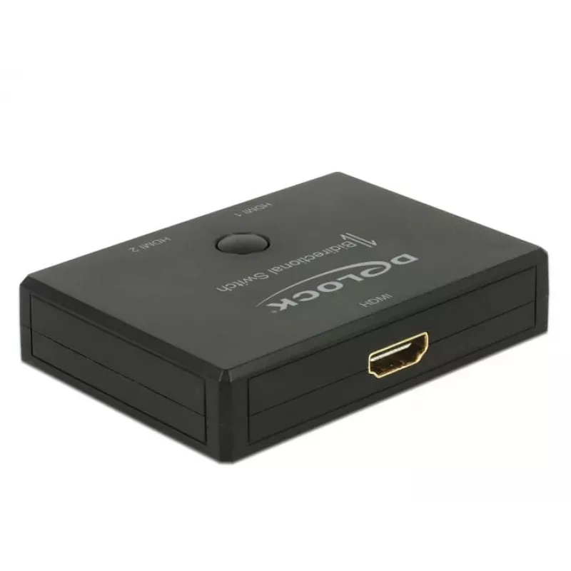 DeLock HDMI 2 - 1 lüliti kahesuunaline 4K 60 Hz - Video/Audio lüliti - 2 x HDMI - Lauapealne