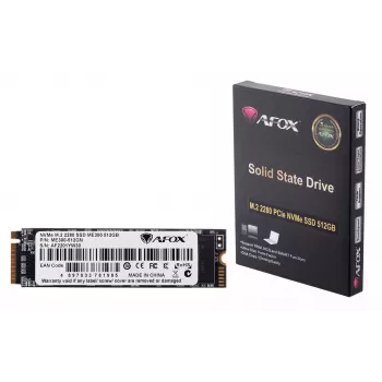 SSD M.2 AFOX ME300-512GN 512 GB PCIe NVMe TLC, lugemine 2000 MB/s, kirjutamine 1600 MB/s