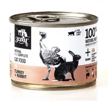 Märg kassitoit 3coty 26 kalkun ja küülik — 180 g purk, täiskasvanud kassidele, teraviljavaba, gluteenivaba, allergilistele kassidele