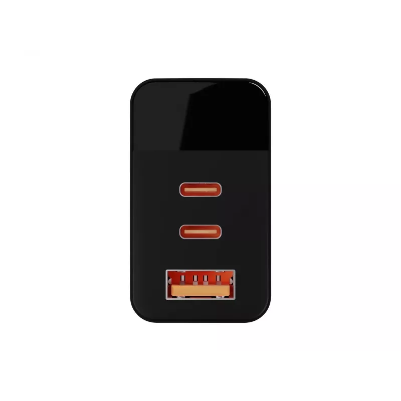 LCD seinlaadija USB pesa + USB-Cx2 PD 65W GAN must vattmeeter