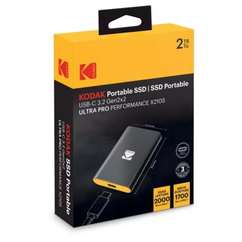 Kaasaskantav SSD Kodak X210 S 3.2 Gen2 2TB EKSSD2TX210SK