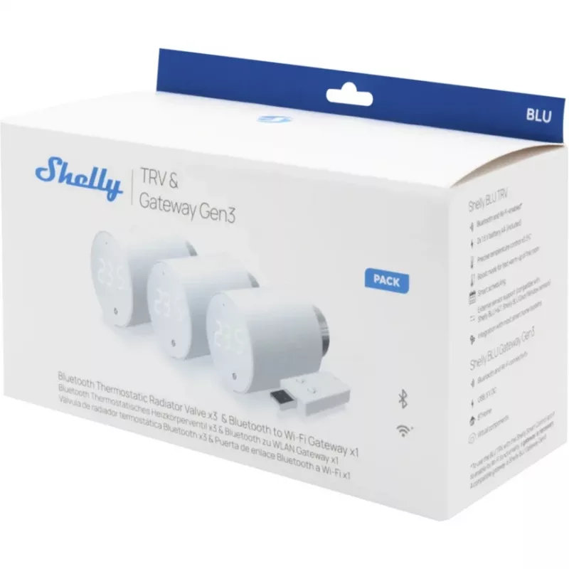Shelly BLU TRV sisetermostaat valge pöördnupuga -20 kuni 60°C